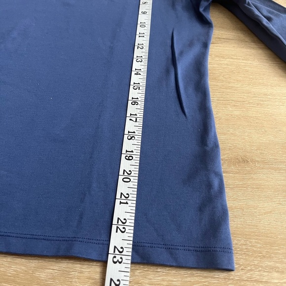 L.L. Bean Blue 3/4 Sleeve Shirt 100% Supima Cotton SZ S - Picture 5 of 7